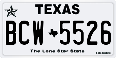 TX license plate BCW5526