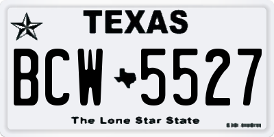 TX license plate BCW5527