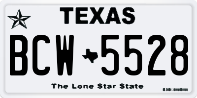 TX license plate BCW5528