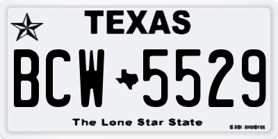 TX license plate BCW5529