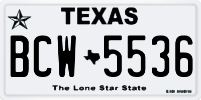 TX license plate BCW5536