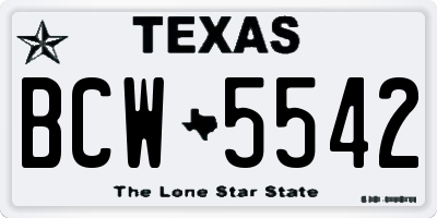 TX license plate BCW5542