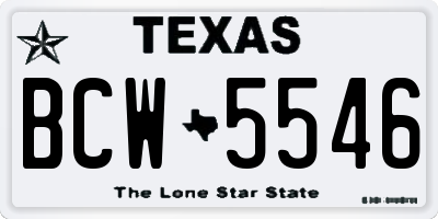 TX license plate BCW5546