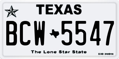 TX license plate BCW5547