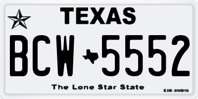 TX license plate BCW5552