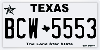 TX license plate BCW5553