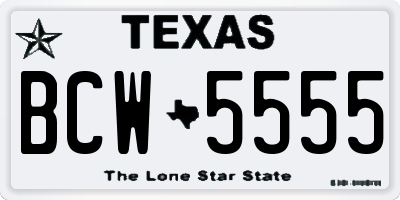 TX license plate BCW5555