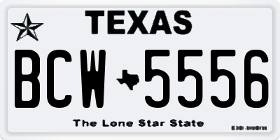 TX license plate BCW5556