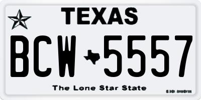 TX license plate BCW5557