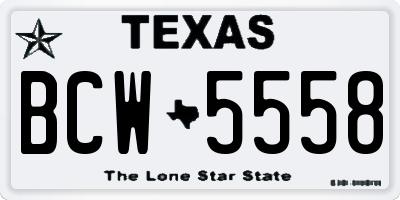 TX license plate BCW5558