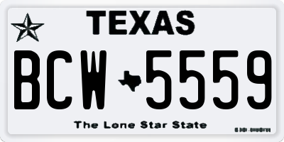 TX license plate BCW5559