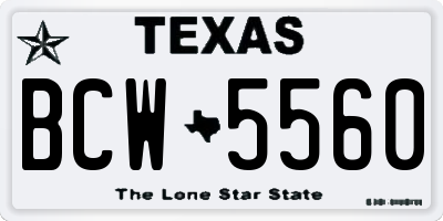 TX license plate BCW5560