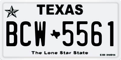TX license plate BCW5561