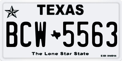 TX license plate BCW5563