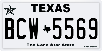 TX license plate BCW5569