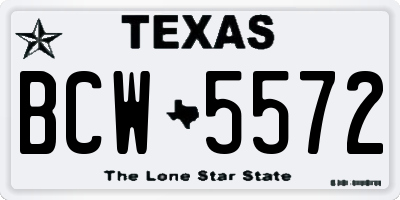 TX license plate BCW5572