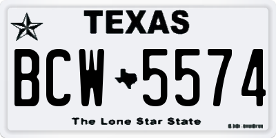 TX license plate BCW5574