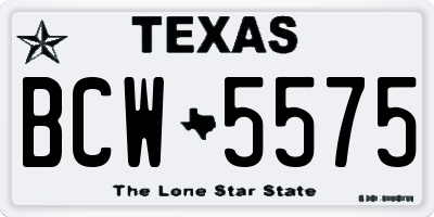 TX license plate BCW5575