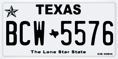 TX license plate BCW5576
