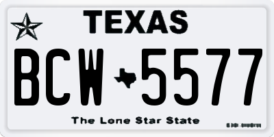TX license plate BCW5577