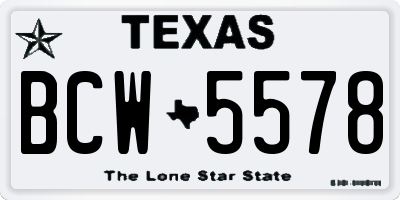 TX license plate BCW5578