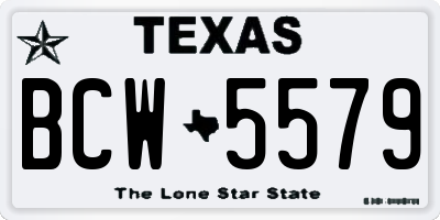TX license plate BCW5579