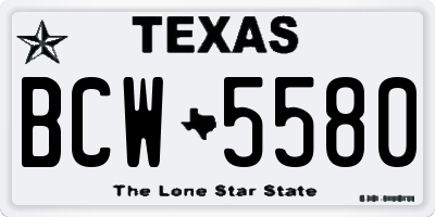 TX license plate BCW5580