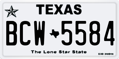 TX license plate BCW5584