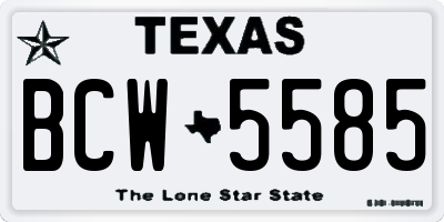 TX license plate BCW5585