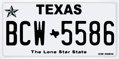 TX license plate BCW5586
