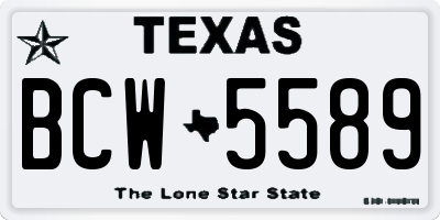 TX license plate BCW5589