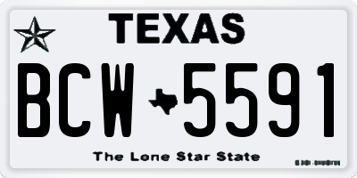 TX license plate BCW5591
