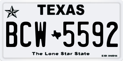 TX license plate BCW5592
