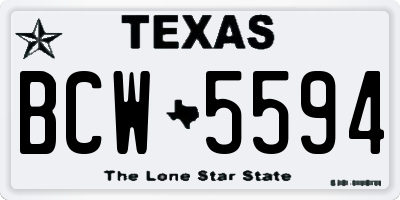 TX license plate BCW5594