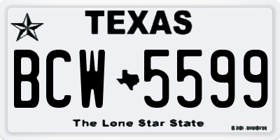 TX license plate BCW5599