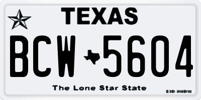 TX license plate BCW5604