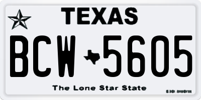 TX license plate BCW5605