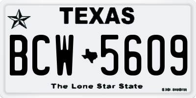 TX license plate BCW5609