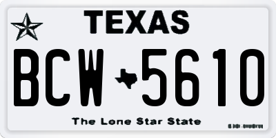 TX license plate BCW5610
