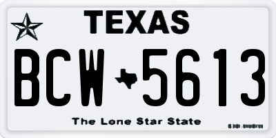 TX license plate BCW5613
