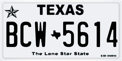 TX license plate BCW5614