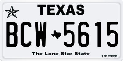 TX license plate BCW5615