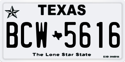 TX license plate BCW5616