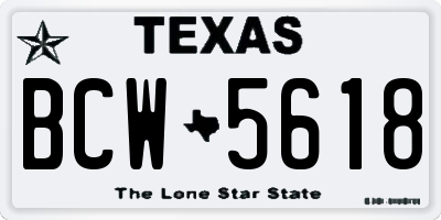 TX license plate BCW5618
