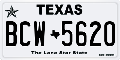 TX license plate BCW5620