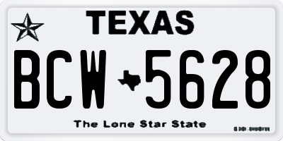 TX license plate BCW5628