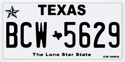 TX license plate BCW5629