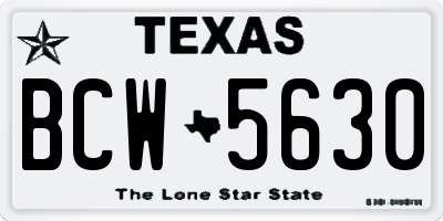 TX license plate BCW5630