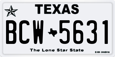 TX license plate BCW5631