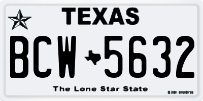 TX license plate BCW5632